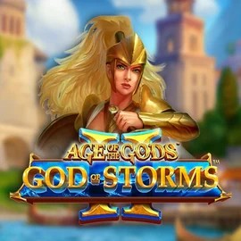 Age Of The Gods: God Of Storms 2 online game logo by Playtech on spinmamacasino-spain.com